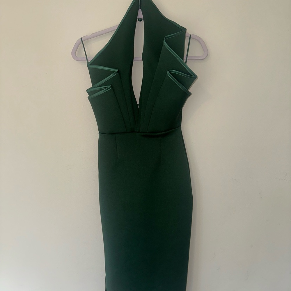 Elegant Green Halter Dress
